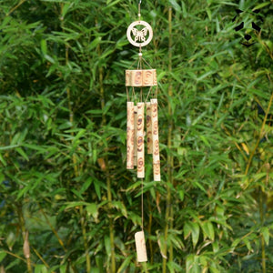 Carillon à Vent en Bambou Style Chapeau de Paille Fabrication Artisanale